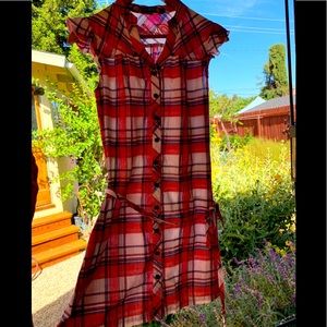 Dickies Small Shirt Dress in Red, White, Blue for 4th of July! Flawless.